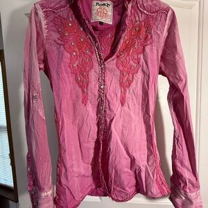 Roar Women's Vibrant Pink Embroidered Coat